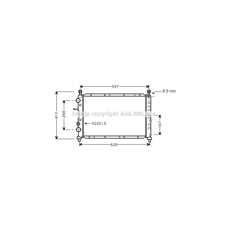 Radiateur, refroidissement du moteur AVA QUALITY COOLING LC2073