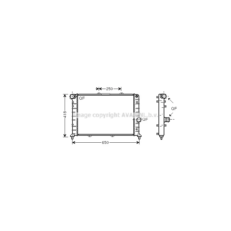 Radiateur, refroidissement du moteur AVA QUALITY COOLING LC2079