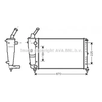 Radiateur, refroidissement du moteur AVA QUALITY COOLING LC2081