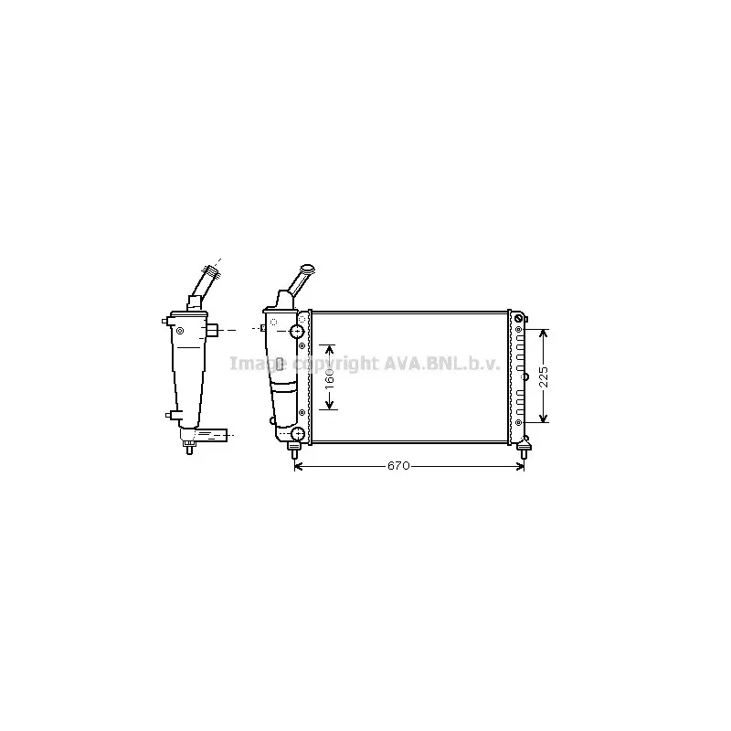 Radiateur, refroidissement du moteur AVA QUALITY COOLING LC2081