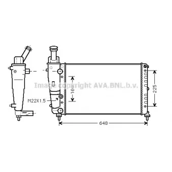 Radiateur, refroidissement du moteur AVA QUALITY COOLING LC2082