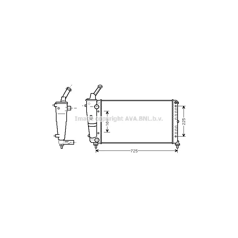 Radiateur, refroidissement du moteur AVA QUALITY COOLING LC2083