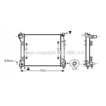 Radiateur, refroidissement du moteur AVA QUALITY COOLING LC2098