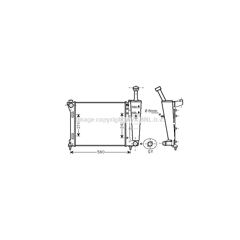 Radiateur, refroidissement du moteur AVA QUALITY COOLING LC2099