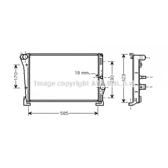 Radiateur, refroidissement du moteur AVA QUALITY COOLING LCA2088
