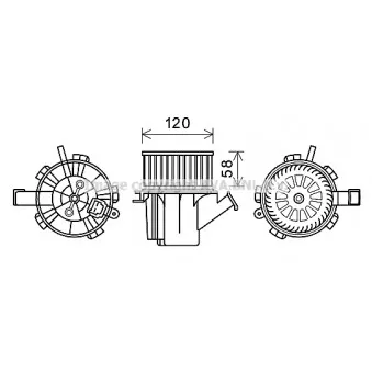 Moteur électrique, pulseur d'air habitacle AVA QUALITY COOLING MC8018