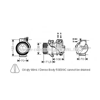 Compresseur, climatisation AVA QUALITY COOLING MCK008