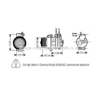 Compresseur, climatisation AVA QUALITY COOLING MCK009