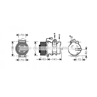Compresseur, climatisation AVA QUALITY COOLING MEAK239