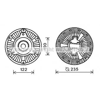 Embrayage, ventilateur de radiateur AVA QUALITY COOLING MEC264