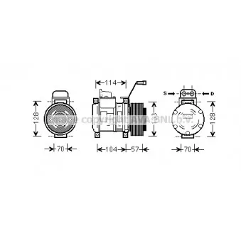 Compresseur, climatisation AVA QUALITY COOLING MEK190