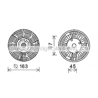 Embrayage, ventilateur de radiateur AVA QUALITY COOLING MNC073