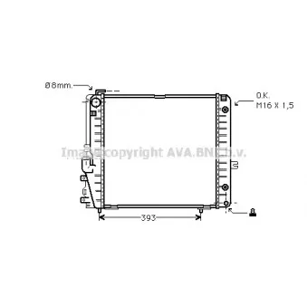 Radiateur, refroidissement du moteur AVA QUALITY COOLING MS2086