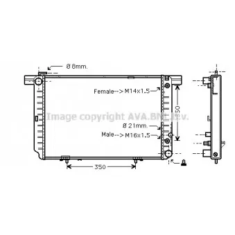 Radiateur, refroidissement du moteur AVA QUALITY COOLING MS2121