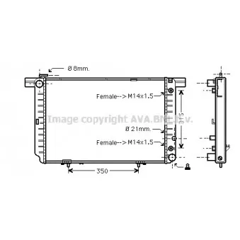 Radiateur, refroidissement du moteur AVA QUALITY COOLING MS2145