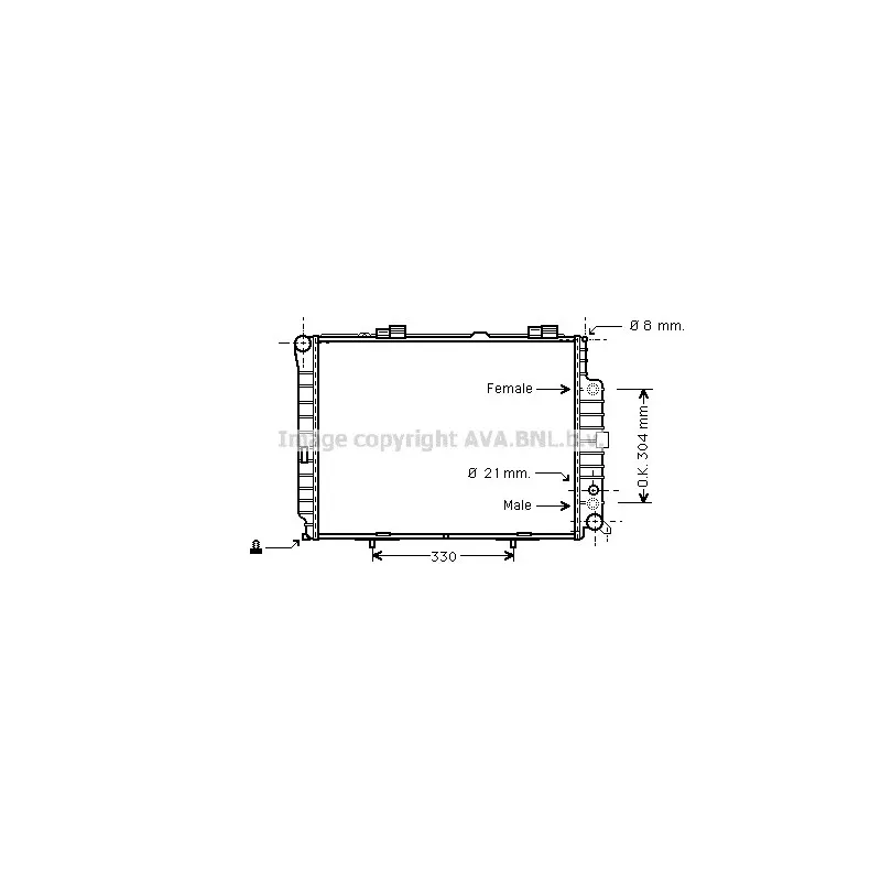 Radiateur, refroidissement du moteur AVA QUALITY COOLING MS2208