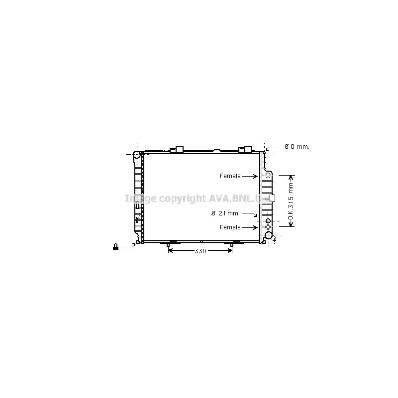 Radiateur, refroidissement du moteur AVA QUALITY COOLING MS2228