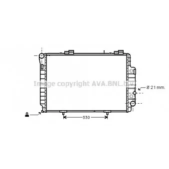 Radiateur, refroidissement du moteur AVA QUALITY COOLING MS2230