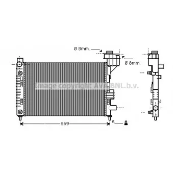Radiateur, refroidissement du moteur AVA QUALITY COOLING MS2246
