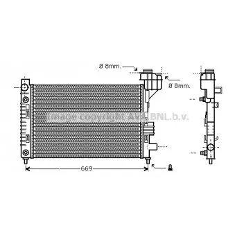Radiateur, refroidissement du moteur AVA QUALITY COOLING MS2248