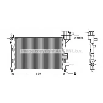 Radiateur, refroidissement du moteur AVA QUALITY COOLING MS2251