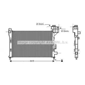 Radiateur, refroidissement du moteur AVA QUALITY COOLING MS2254