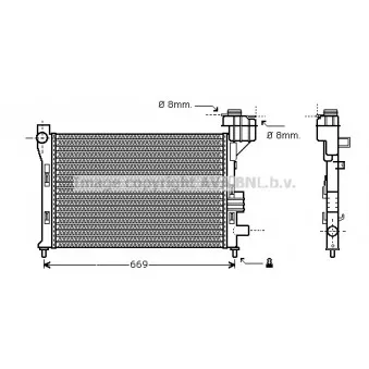 Radiateur, refroidissement du moteur AVA QUALITY COOLING MS2255