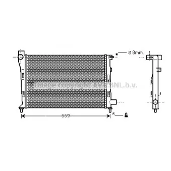 Radiateur, refroidissement du moteur AVA QUALITY COOLING MS2281