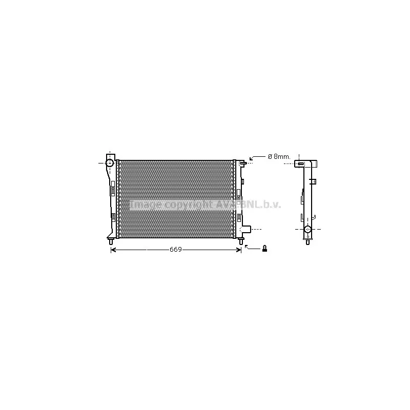 Radiateur, refroidissement du moteur AVA QUALITY COOLING MS2281
