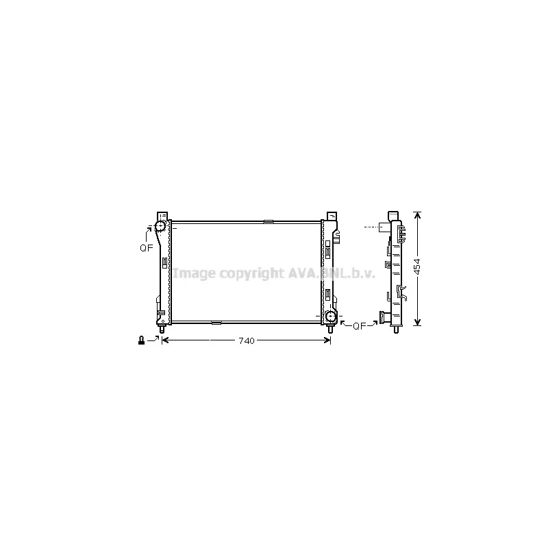 Radiateur, refroidissement du moteur AVA QUALITY COOLING MS2288