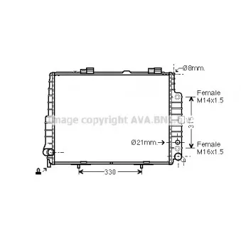 Radiateur, refroidissement du moteur AVA QUALITY COOLING MS2304