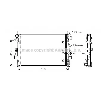 Radiateur, refroidissement du moteur AVA QUALITY COOLING MS2356