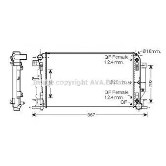 Radiateur, refroidissement du moteur AVA QUALITY COOLING MS2403