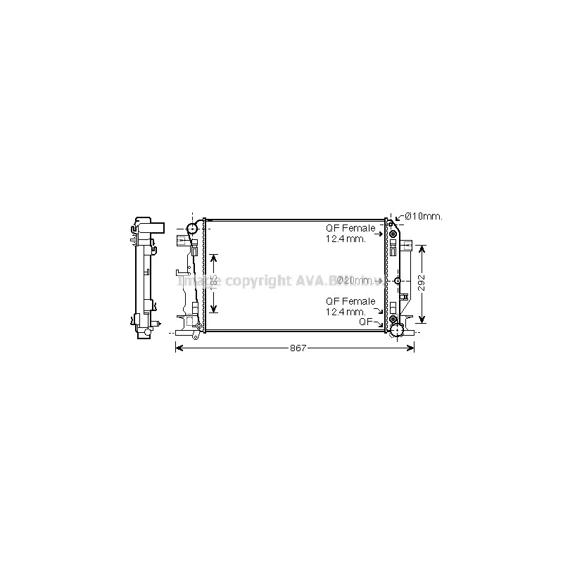 Radiateur, refroidissement du moteur AVA QUALITY COOLING MS2403