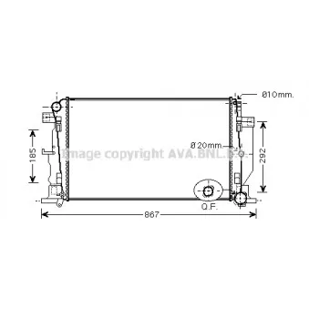 Radiateur, refroidissement du moteur AVA QUALITY COOLING MS2444