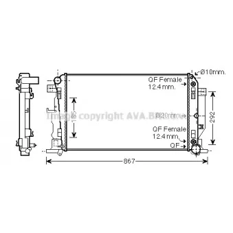 Radiateur, refroidissement du moteur AVA QUALITY COOLING MS2445