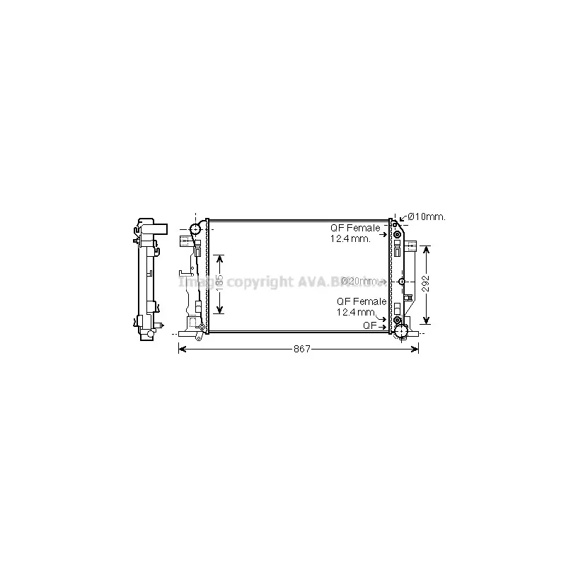 Radiateur, refroidissement du moteur AVA QUALITY COOLING MS2445
