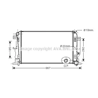 Radiateur, refroidissement du moteur AVA QUALITY COOLING MS2446