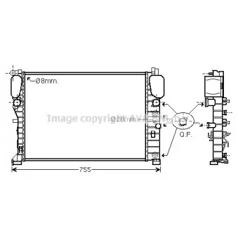 Radiateur, refroidissement du moteur AVA QUALITY COOLING MS2449