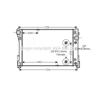 Radiateur, refroidissement du moteur AVA QUALITY COOLING MS2452