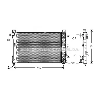 Radiateur, refroidissement du moteur AVA QUALITY COOLING MS2464