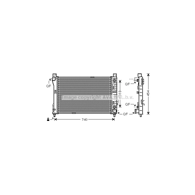 Radiateur, refroidissement du moteur AVA QUALITY COOLING MS2464
