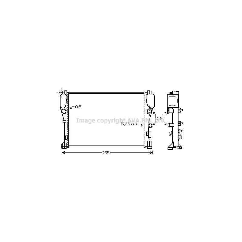 Radiateur, refroidissement du moteur AVA QUALITY COOLING MS2468