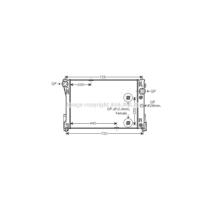 Radiateur, refroidissement du moteur AVA QUALITY COOLING MS2475