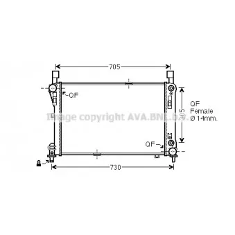 Radiateur, refroidissement du moteur AVA QUALITY COOLING MS2478