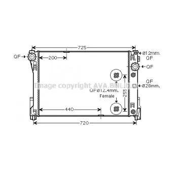 Radiateur, refroidissement du moteur AVA QUALITY COOLING MS2491