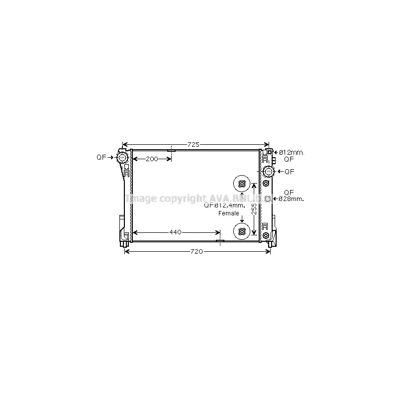 Radiateur, refroidissement du moteur AVA QUALITY COOLING MS2491