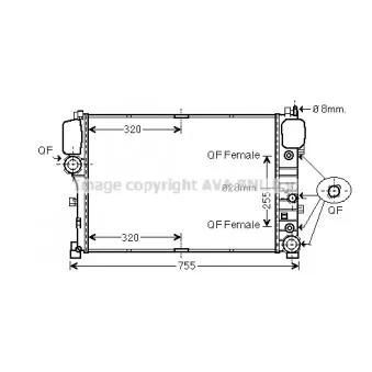 Radiateur, refroidissement du moteur AVA QUALITY COOLING MS2492