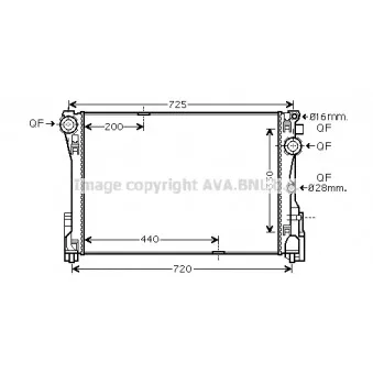 Radiateur, refroidissement du moteur AVA QUALITY COOLING MS2575