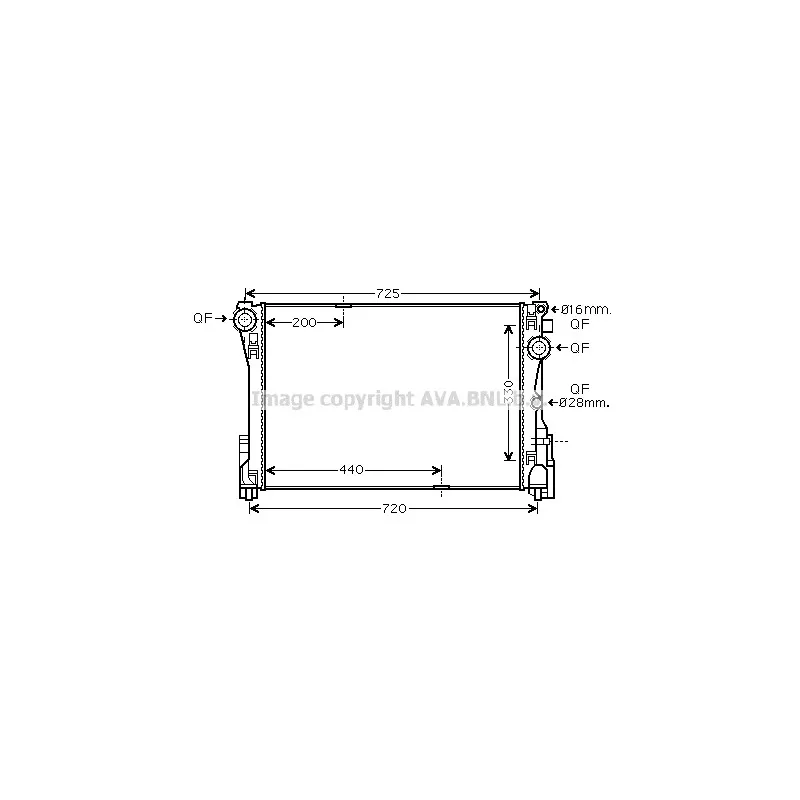 Radiateur, refroidissement du moteur AVA QUALITY COOLING MS2575